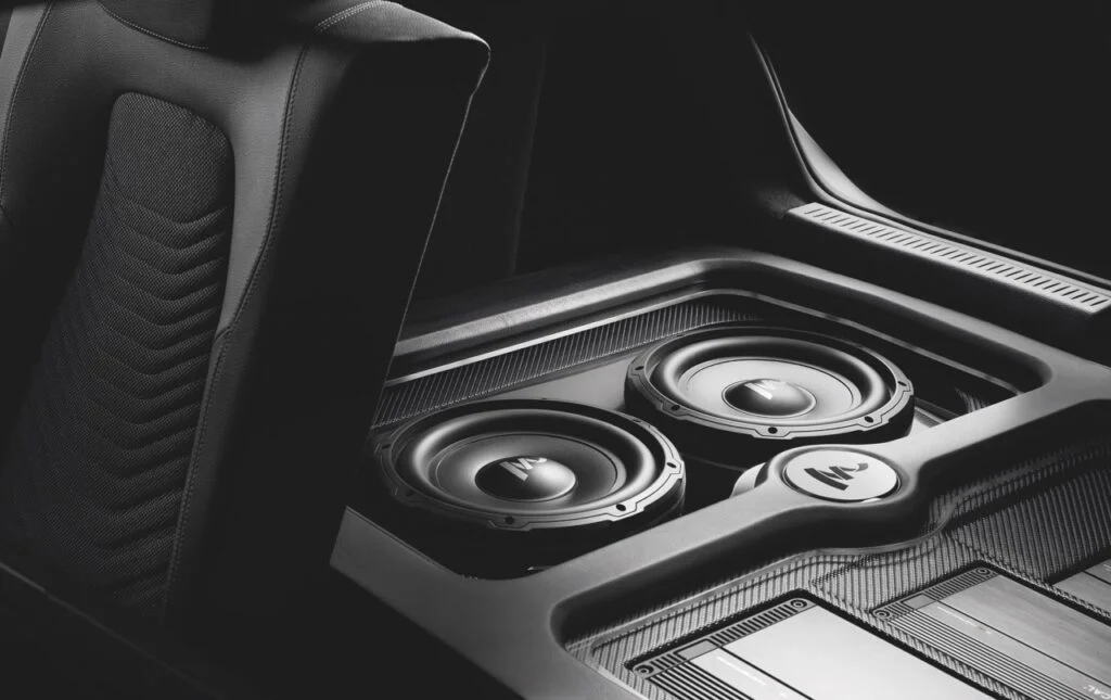 Interior view of a car with Focal speakers installed